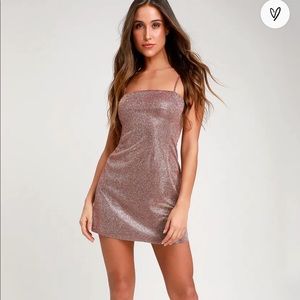 NWT Lulu’s Mauve sparkly mini dress size small